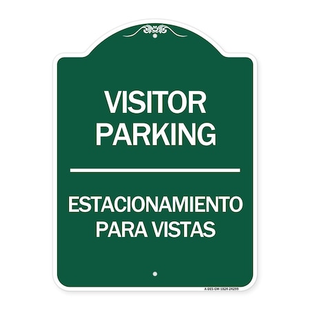 Bilingual Reserved Parking Visitor Parking Estacionamiento Para Visitas Heavy-Gauge Aluminum Sign